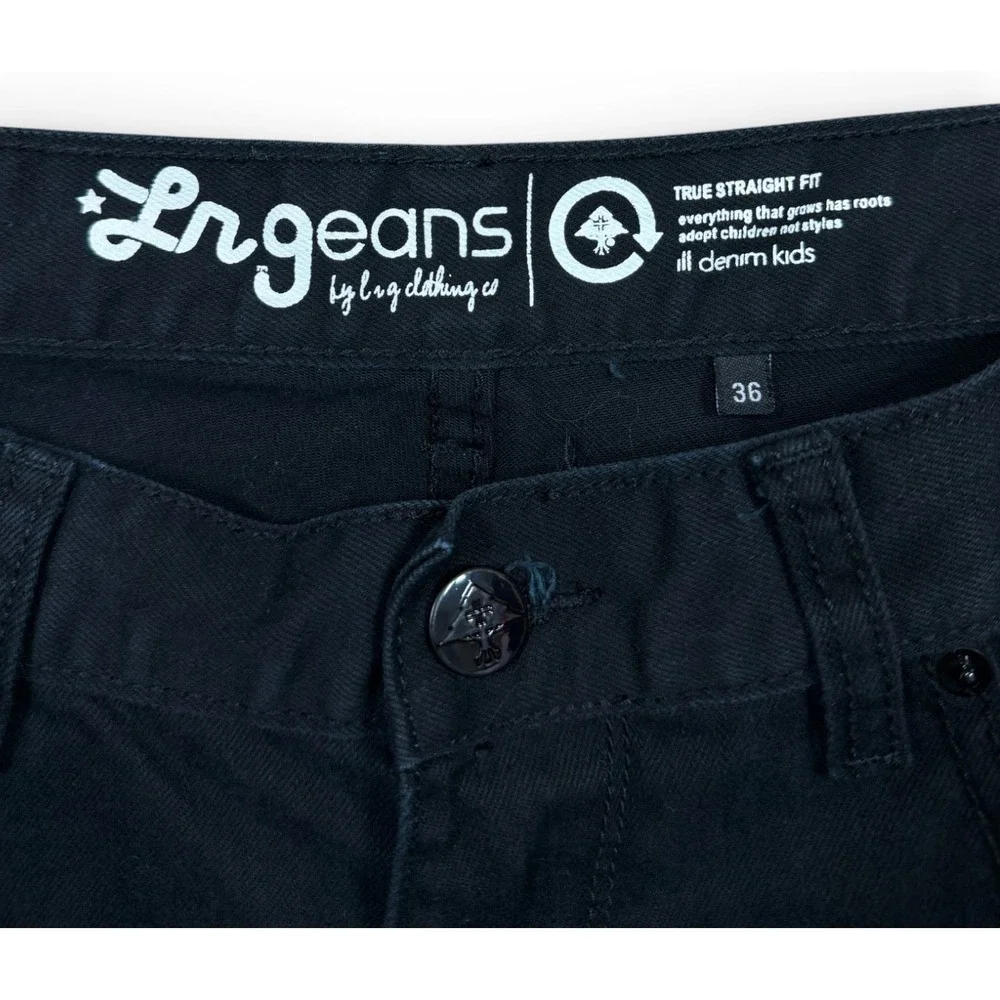 LRG Jeans Mens 36 FITS 34x30.75 Black True Straight Fit Lifted‎ Research Group